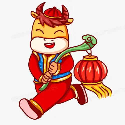 卡通手绘国潮小牛提灯笼场景png图片素材免费下载素材png30003000像素