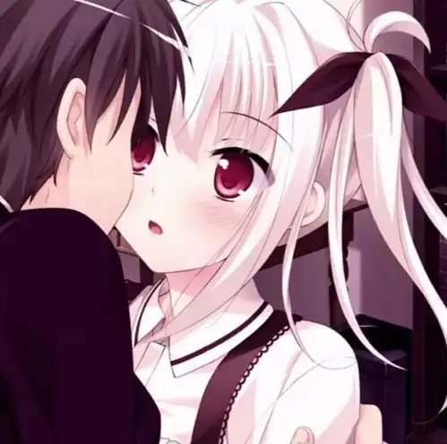 二次元蓝色系情侣头像天