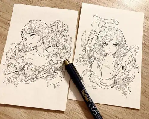 水彩插画丨日式淡雅小清新水彩动漫少女,仙气十足