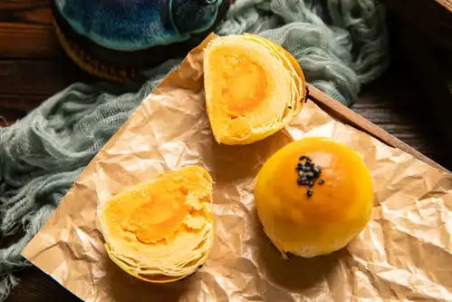 油纸蛋黄酥糕点甜品美食摄影图摄影