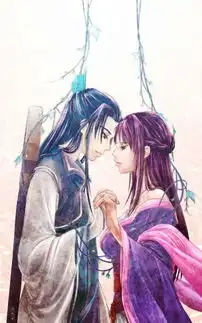 动漫情侣图片超清背景有点紫色