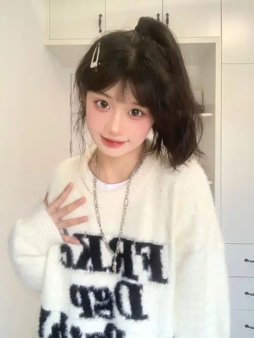 韩系可爱甜美风字母提花软糯针织衫女学生秋冬款宽松百搭外穿毛衣
