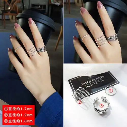 可爱气质网红活口情侣戒指女韩版学生简约ins少女心潮人个性社会