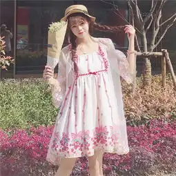 可可里小姐可可里小姐日系软妹小清新花朵背带裙高腰吊带连衣裙女简单网www.j.cn