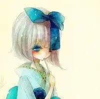 蓝眼白发冷酷动漫女生头像