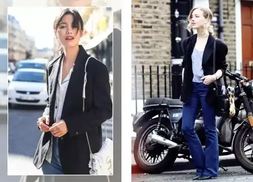 女生西服配牛仔裤,谁穿谁时髦