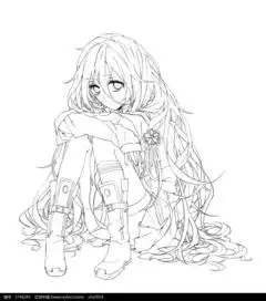 坐在地上伤心的女孩图片