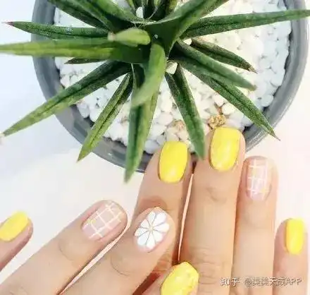 小雏菊美甲推荐,在这个春夏为指间点缀一朵小清新雏菊吧