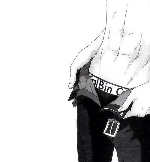 寻找一组头像黑白的情侣动漫头像男方的是下半身还露着腹肌女方是