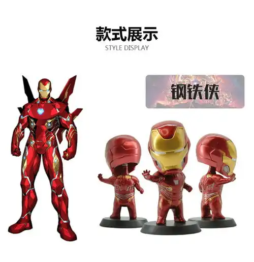 漫威marvel复联3摇头公仔汽车摆件钢铁侠手办车载摆件卡通摆件车内饰品