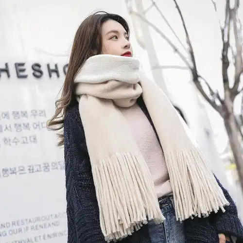 新款围巾女冬季韩版百搭秋冬天学生可爱加厚情侣披肩女士毛线围脖