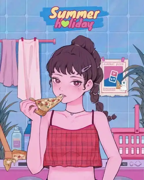 插画丨绘画丨糖果色甜系女生插画,少女感十足