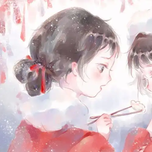 唯美两人闺蜜头像吸一口黄昏吃掉一块斜阳