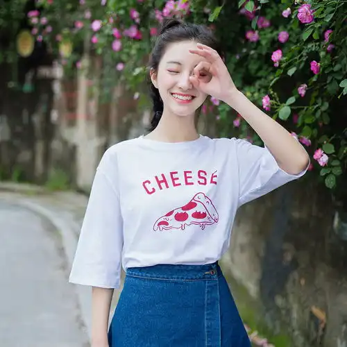 夏日系韩国甜美可爱小清新街拍宽松全棉白色堆糖,美图壁纸兴趣社区