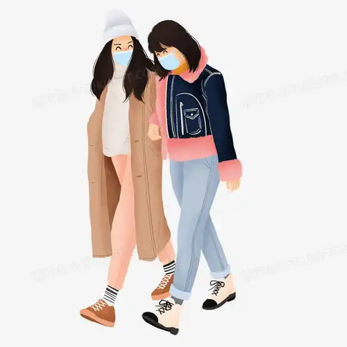 戴围巾的女生头像卡通冬