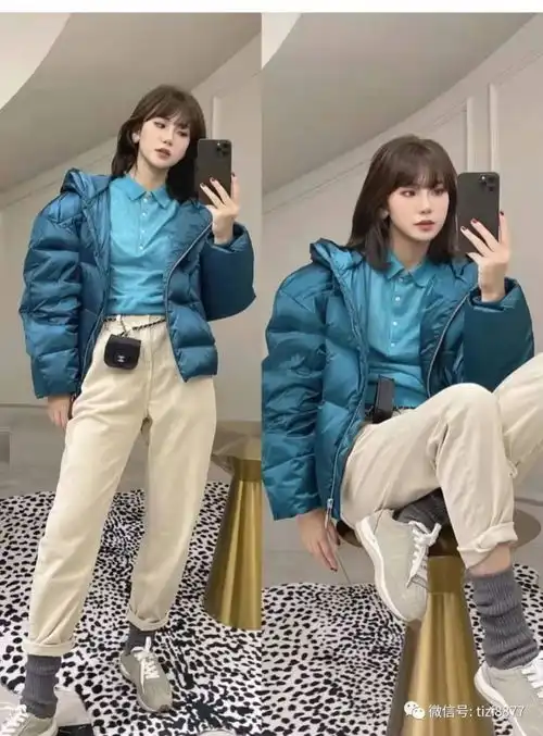 克莱因蓝色系头像羽绒服