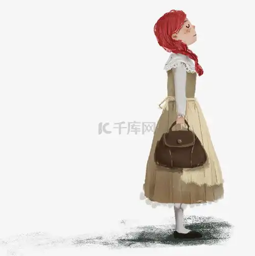治愈系提包红发小女孩旅行回家素材图片免费下载千库网