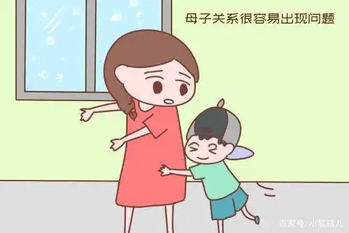 单亲妈妈一儿一女卡通