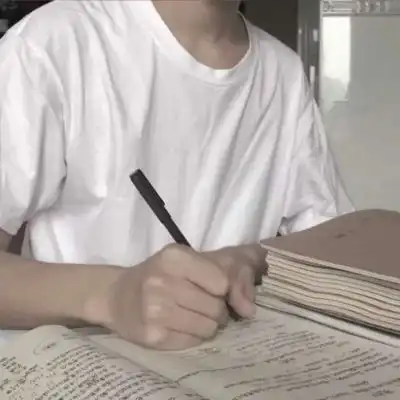 自调蓝色系好好学习的男头