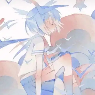 蓝色系可爱卡通少女头像