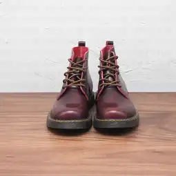 守根3844尺码配手工牛皮鞋垫护理套装男士红色擦色技术牛皮马丁短靴高帮鞋