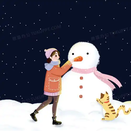 大雪天和小猫堆雪人创意插画风png图片素材免费下载大雪png20002000像素