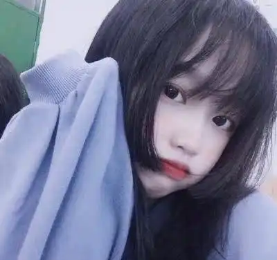 韩国蓝色系女生头像图层