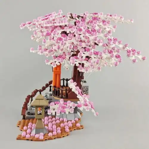 森宝积木601705601706樱花季系列武大的樱花你们去看了吗