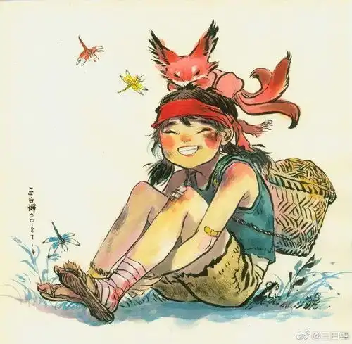 古风水墨美少女在纸上画出各种怪力乱神,绝美水墨画绝对让你一眼万年