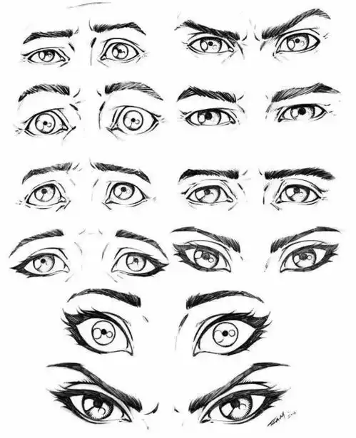 绘画教程这里1000多个眼睛画完你就是大触了