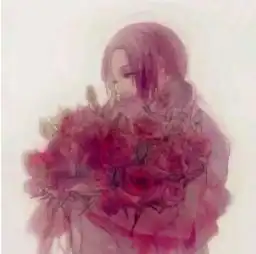 情侣头像捧花黑色系黑白