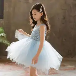 女童仙气甜美公主裙小女孩白色蕾丝网纱蓬蓬裙婚礼演出主持人礼服,一品好特惠