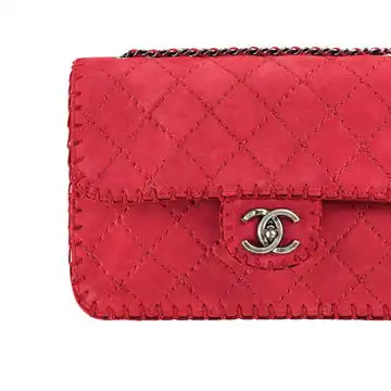 chanel香奈儿2013春夏系列粉色麂皮单肩包