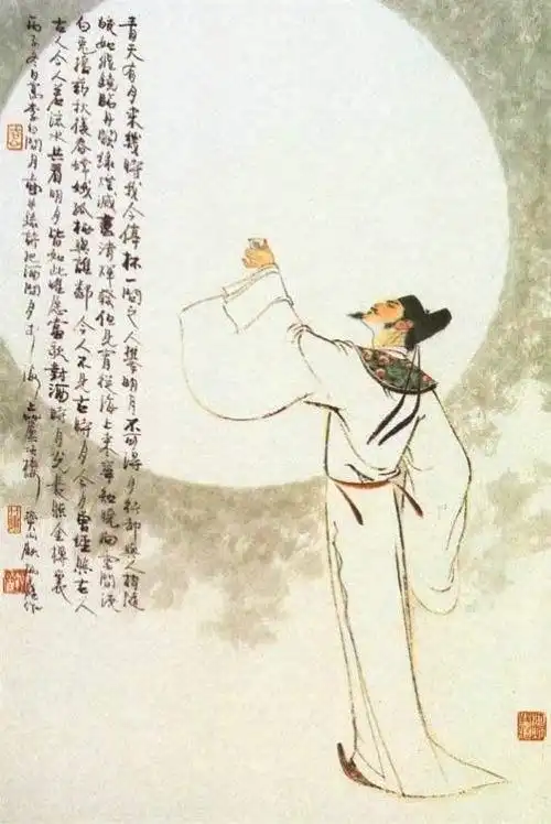 李白问月诗,跟苏轼水调歌头一样经典,日本人奇想从天外来
