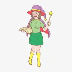 万圣节拿魔法书小巫女卡通手绘图片素材其他格式下载动漫人物大全