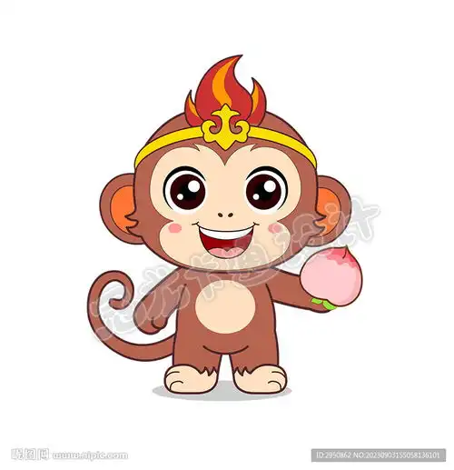 可爱的猴子和桃设计图