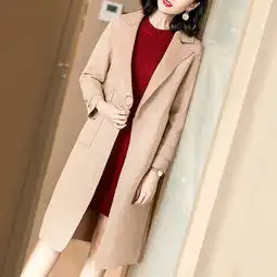 施悦名毛呢大衣2018流行新款秋冬冷系女装外套欧美风毛呢外套女中长款