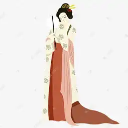 手绘矢量卡通古风汉服古代少女素材图片免费下载千库网