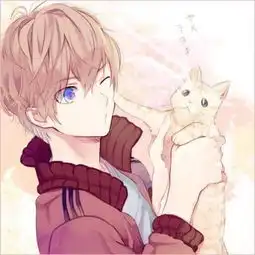 qq动漫男头高清要求男孩跟猫一起的