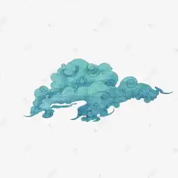 绿色祥云手绘插画素材图片免费下载高清psd千库网图片编号11339626