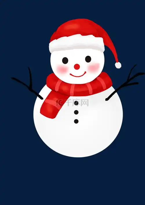 手绘卡通带围巾和帽子的雪人素材图片免费下载千库网