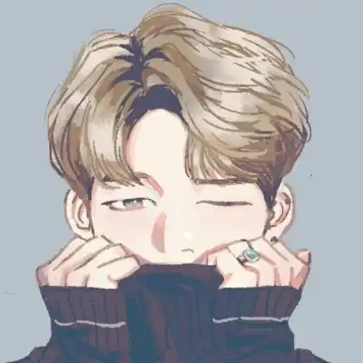 现代卡通油画头像男