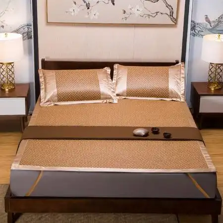 莱薇双面席藤席冰丝席子可折叠空调凉席三件套图片大全邮乐官方网站