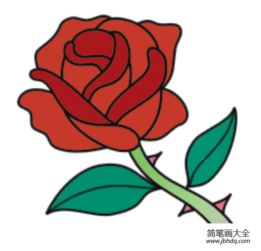 如何画玫瑰花简笔画图片