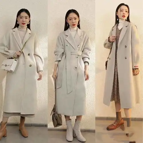 大衣别总穿黑色系,白色系更具仙女气质,俏皮温柔真是美极了