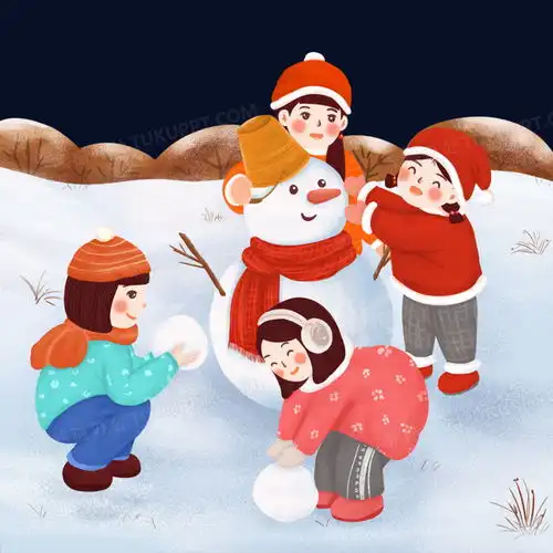 手绘卡通小孩堆雪人免抠png图片素材免费下载小孩png25002500像素