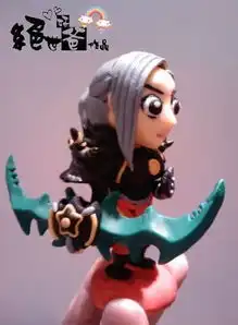 卡通版软陶t6蛋刀蛋盾人类美女战士