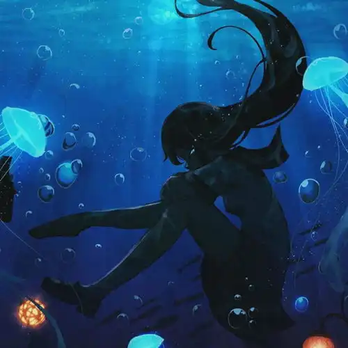 蓝色系慵懒小众头像离线