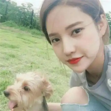 欧美系头像女抱猫狗狗