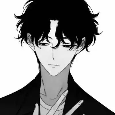 男生漫画头像黑色系情头